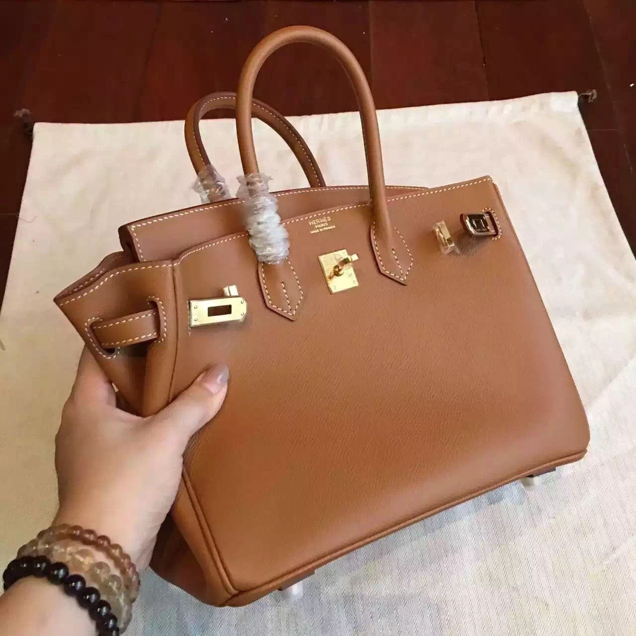 Hermes Brown Birkin 25cm Epsom Handmade Bag