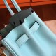 Hermes Blue Atoll Birkin 25cm Epsom Handmade Bag