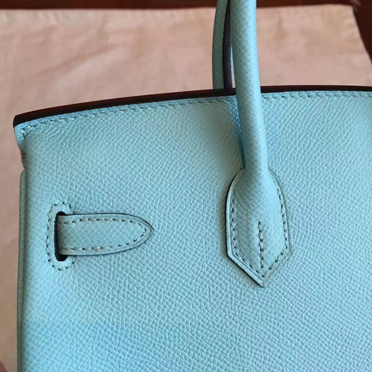 Hermes Blue Atoll Birkin 25cm Epsom Handmade Bag