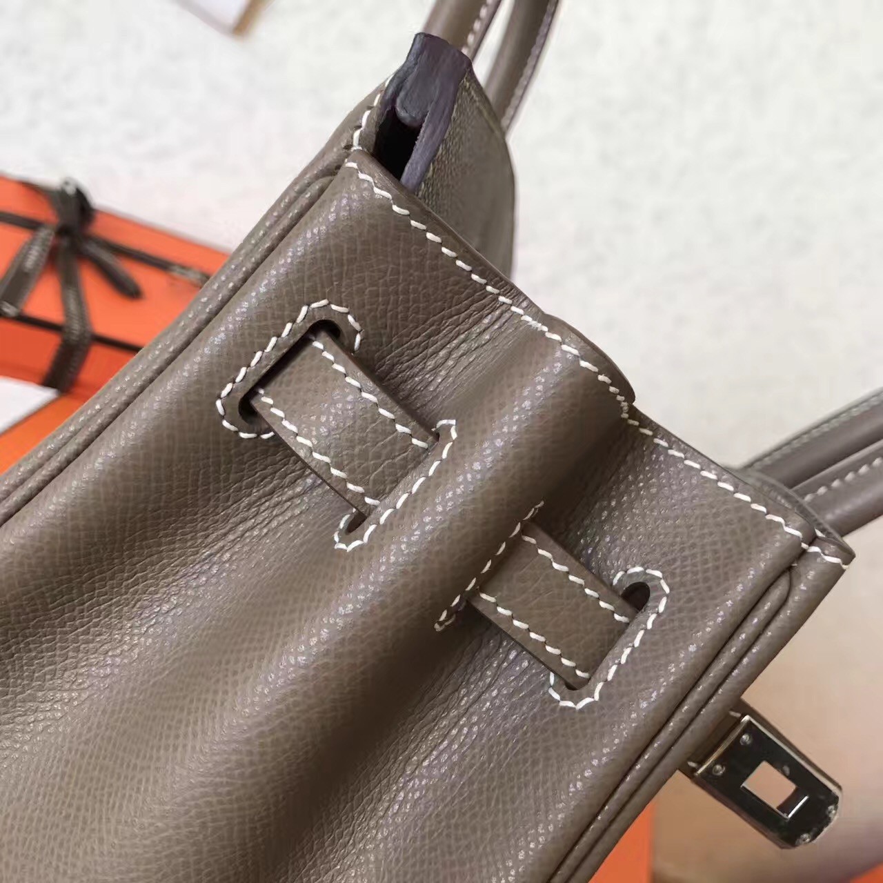 Hermes Taupe Birkin 25cm Epsom Handmade Bag