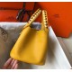 Hermes Yellow Picotin Lock 18 Bag With Braided Handles