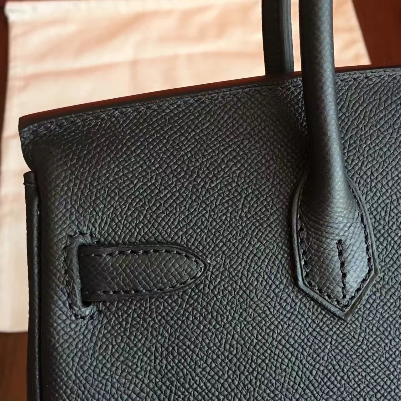 Hermes Black Birkin 25cm Epsom Handmade Bag