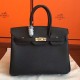 Hermes Black Birkin 25cm Epsom Handmade Bag