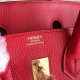 Hermes Red Birkin 25cm Epsom Handmade Bag