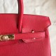 Hermes Red Birkin 25cm Epsom Handmade Bag