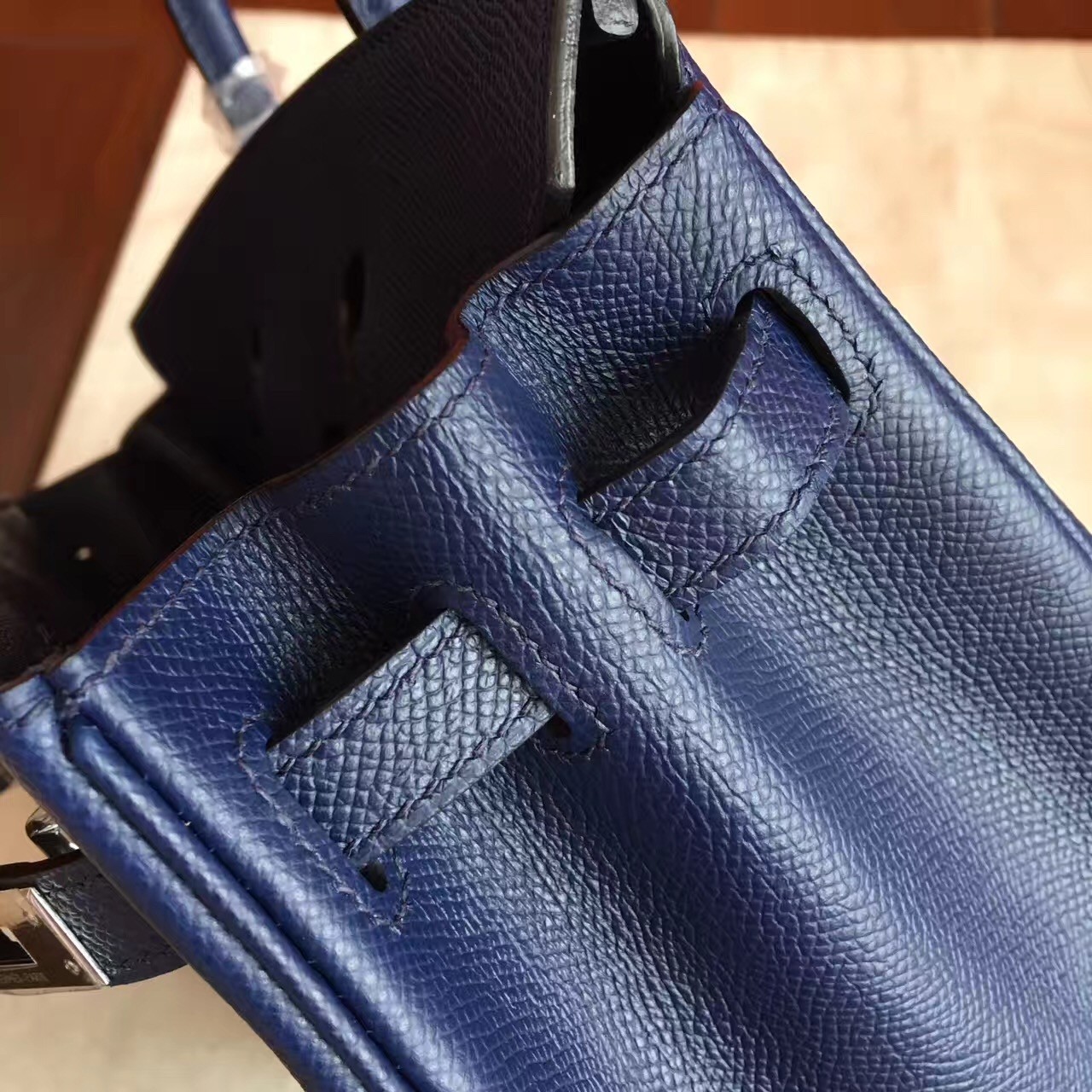 Hermes Sapphire Birkin 25cm Epsom Handmade Bag