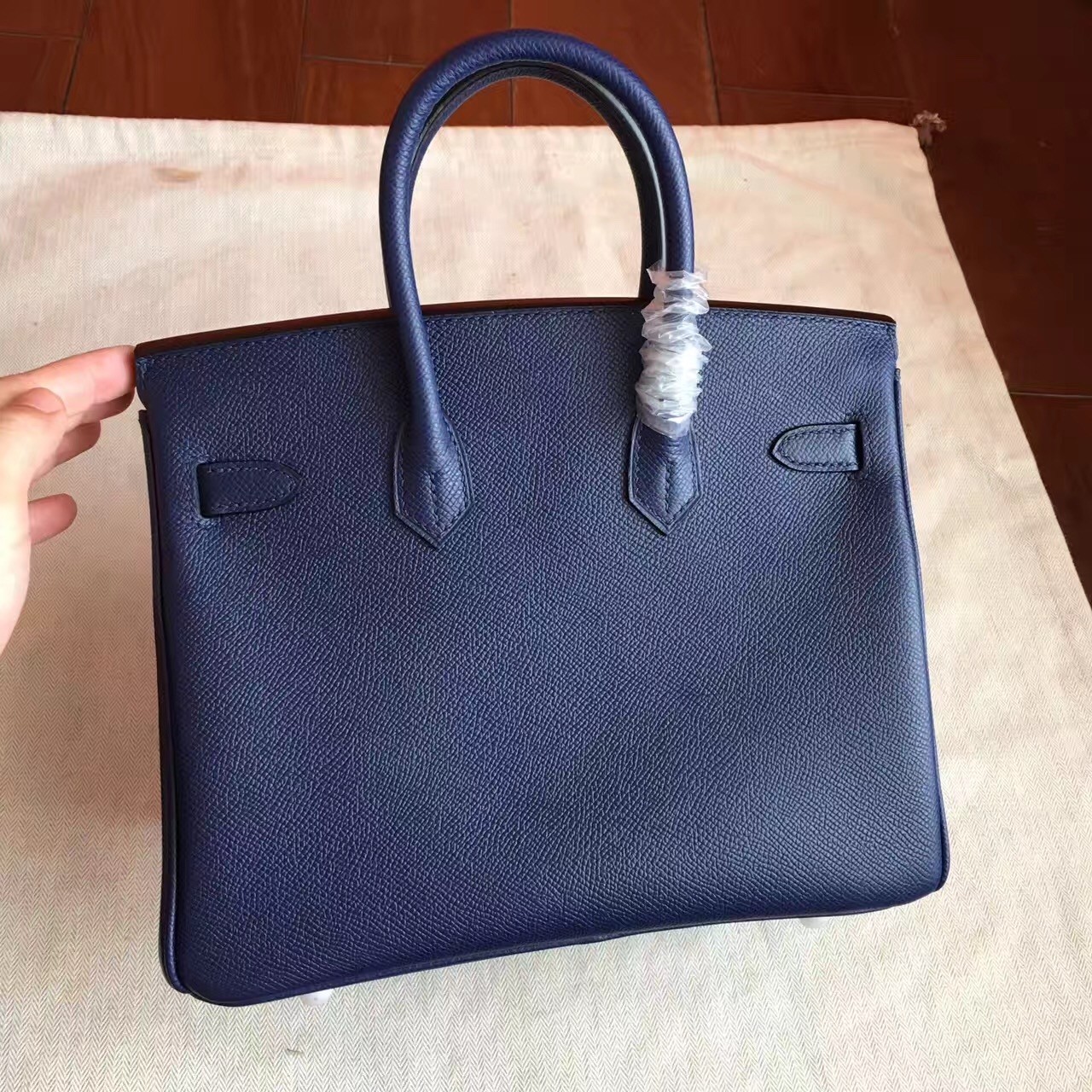 Hermes Sapphire Birkin 25cm Epsom Handmade Bag