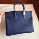 Hermes Sapphire Birkin 25cm Epsom Handmade Bag