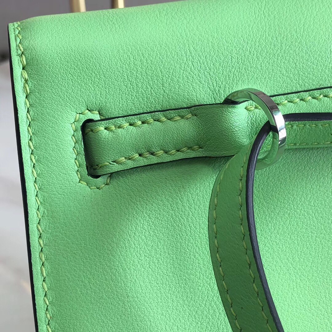 Hermes Green Swift Kelly Danse Bag