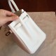 Hermes White Birkin 25cm Epsom Handmade Bag