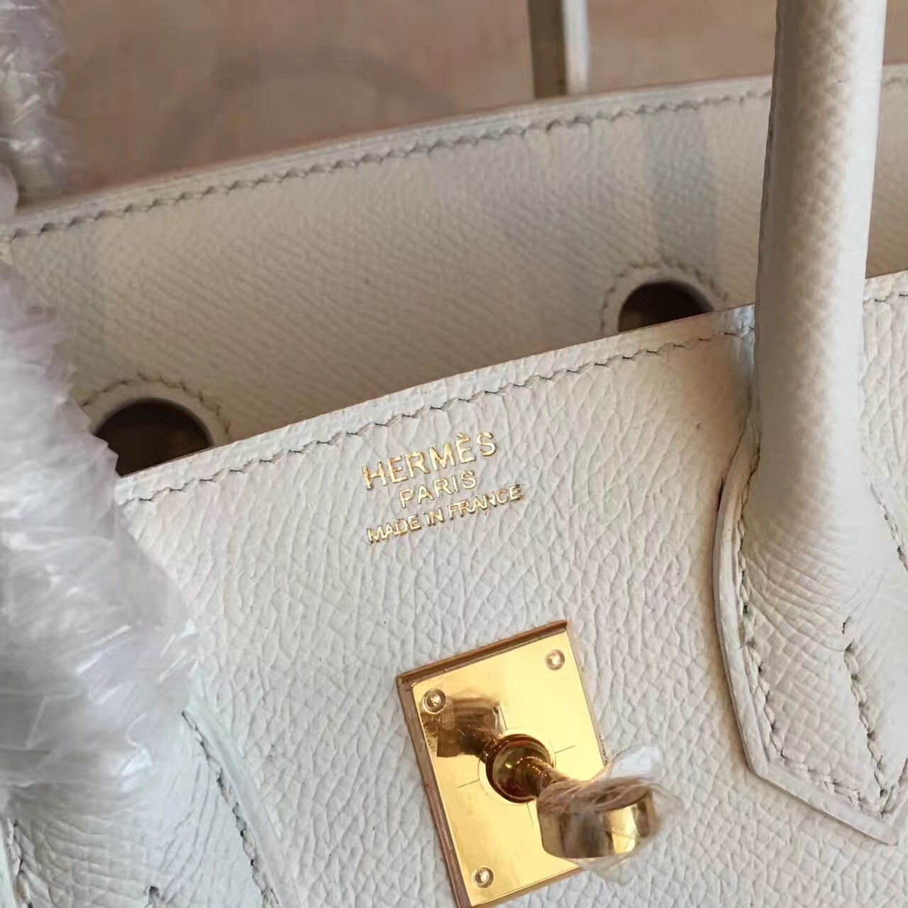 Hermes White Birkin 25cm Epsom Handmade Bag