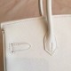 Hermes White Birkin 25cm Epsom Handmade Bag