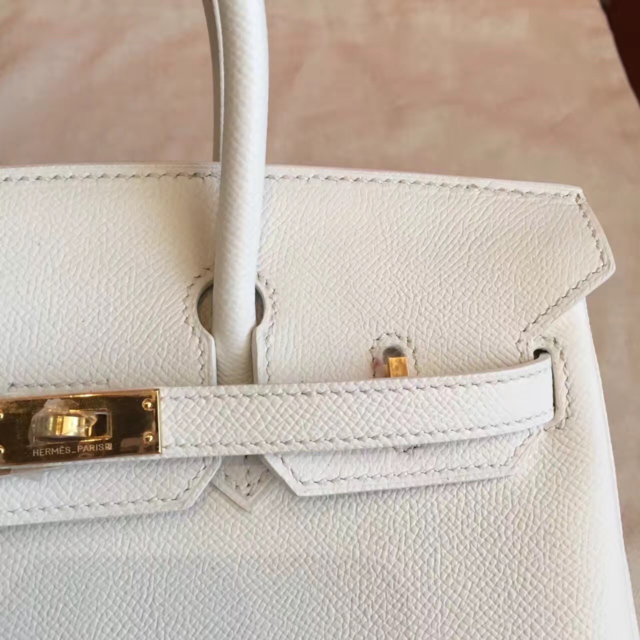 Hermes White Birkin 25cm Epsom Handmade Bag