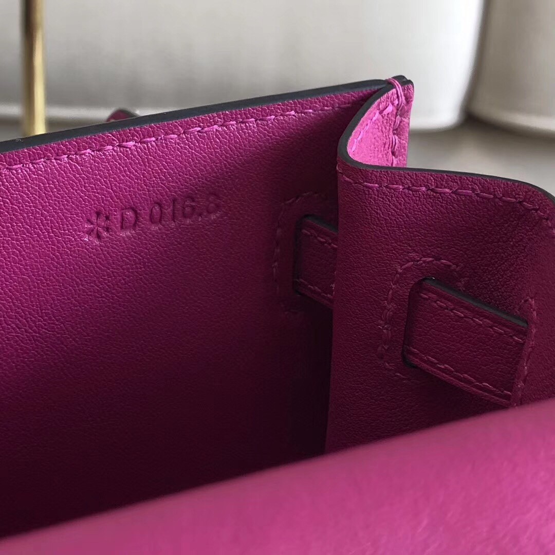 Hermes Rose Purple Swift Kelly Danse Bag