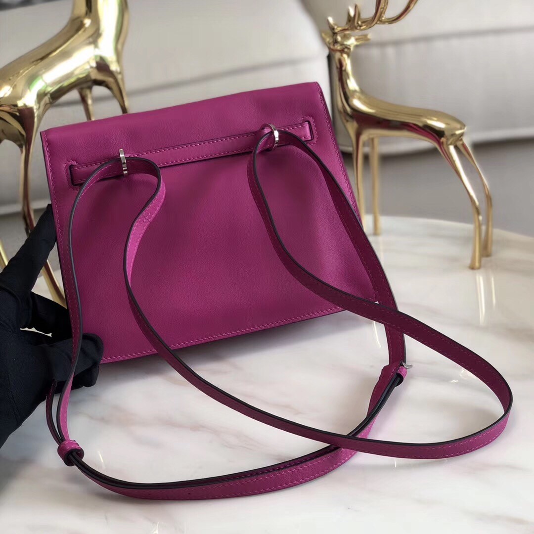 Hermes Rose Purple Swift Kelly Danse Bag