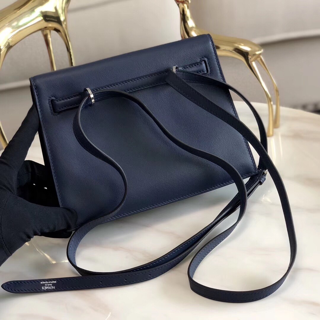 Hermes Blue Royale Swift Kelly Danse Bag