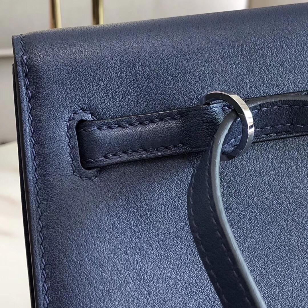 Hermes Blue Royale Swift Kelly Danse Bag