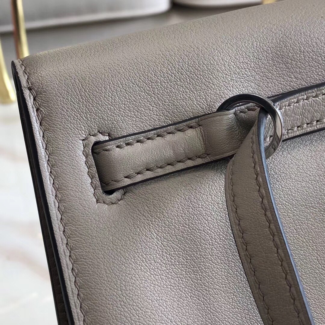 Hermes Grey Swift Kelly Danse Bag