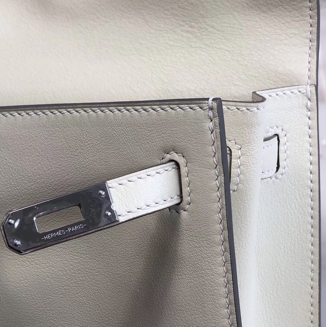 Hermes White Swift Kelly Danse Bag