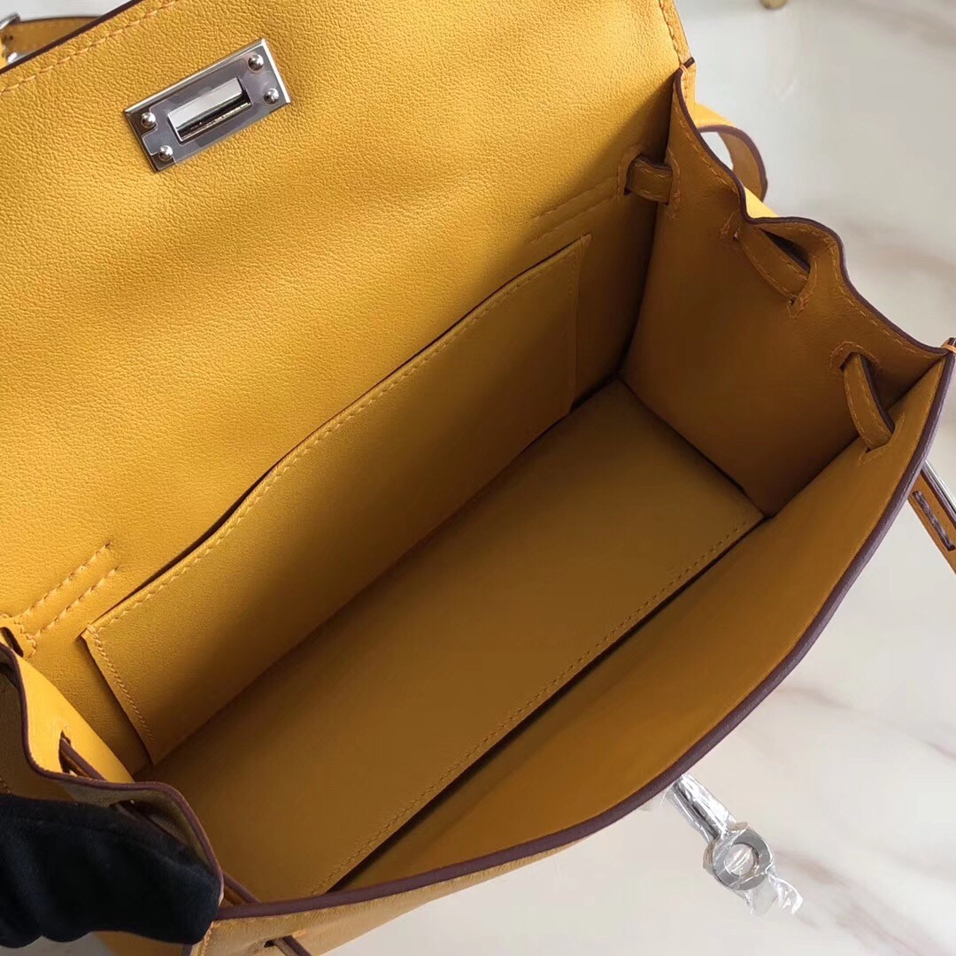 Hermes Yellow Swift Kelly Danse Bag