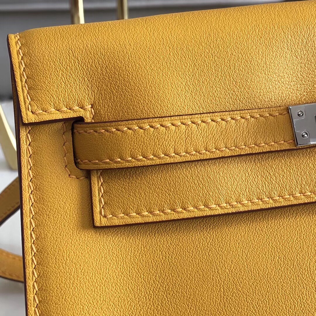 Hermes Yellow Swift Kelly Danse Bag