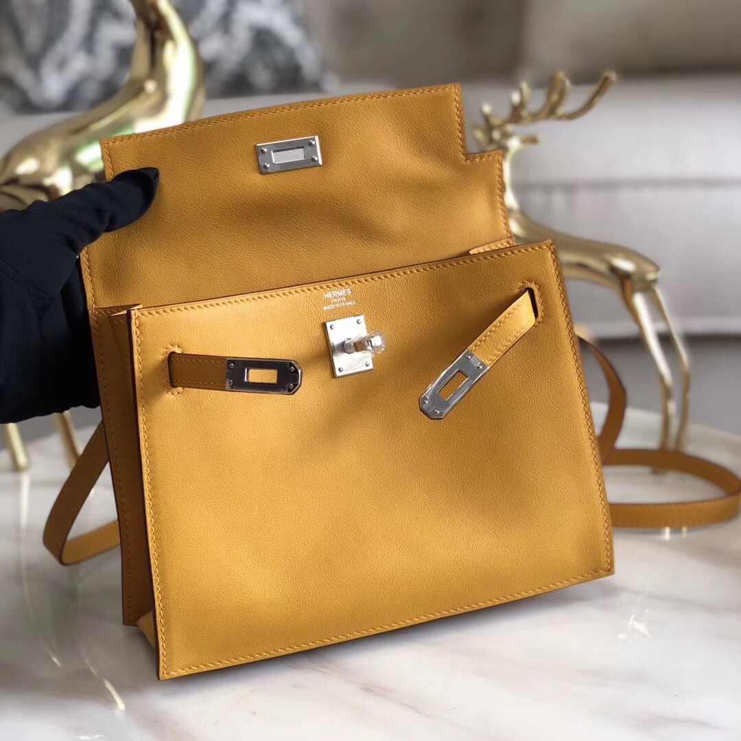 Hermes Yellow Swift Kelly Danse Bag