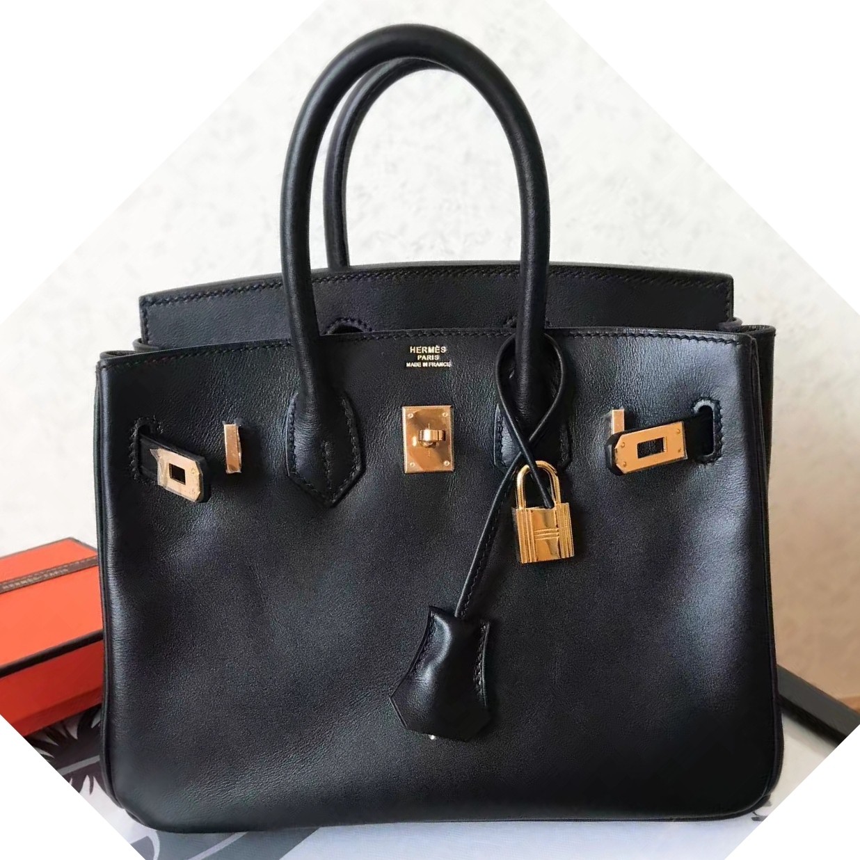 Hermes Black Birkin 25cm Swift Handmade Bag