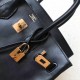 Hermes Black Birkin 25cm Swift Handmade Bag