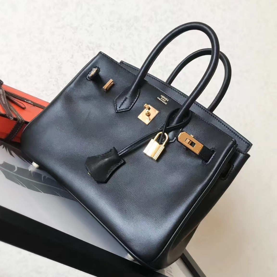 Hermes Black Birkin 25cm Swift Handmade Bag