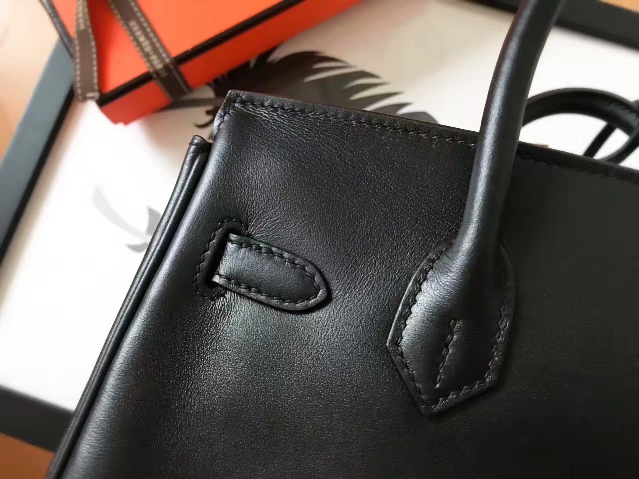 Hermes Black Birkin 25cm Swift Handmade Bag