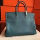 Hermes Blue Jean Clemence Birkin 40cm Handmade Bag