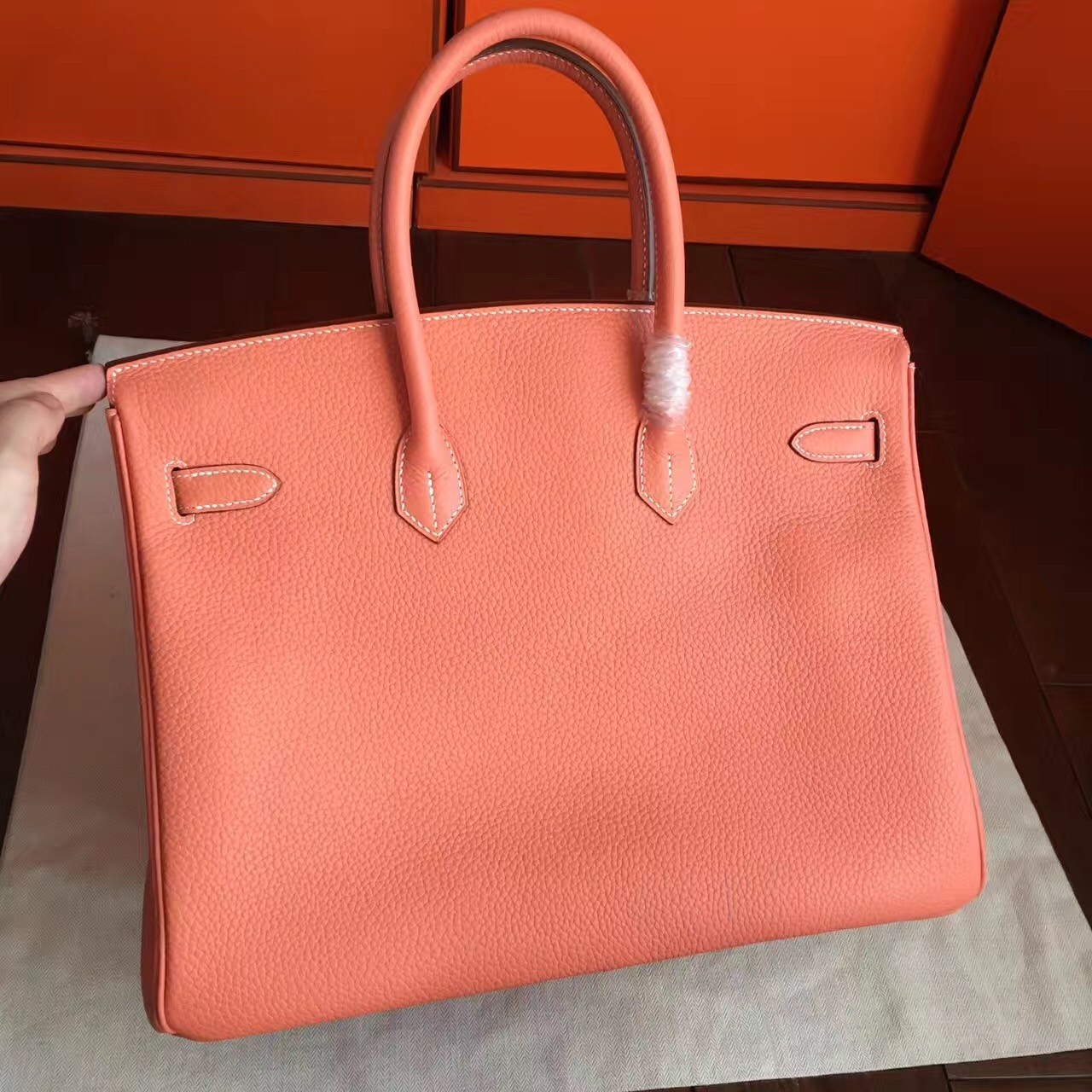 Hermes Crevette Clemence Birkin 40cm Handmade Bag