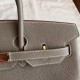 Hermes Etoupe Clemence Birkin 40cm Handmade Bag