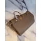 Hermes Taupe Clemence Birkin 40cm Handmade Bag