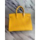 Hermes Yellow Clemence Birkin 40cm Handmade Bag