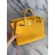 Hermes Yellow Clemence Birkin 40cm Handmade Bag