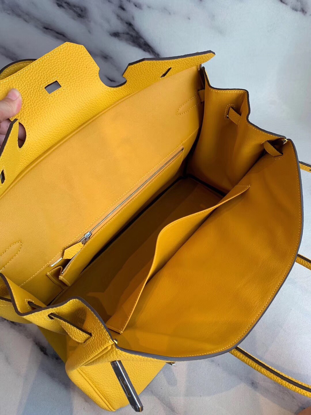 Hermes Yellow Clemence Birkin 40cm Handmade Bag