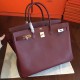 Hermes Bordeaux Epsom Birkin 40cm Handmade Bag