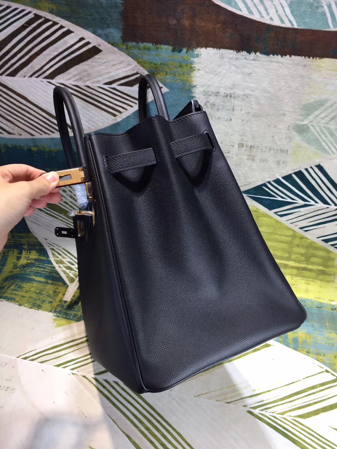 Hermes Black Epsom Birkin 40cm Handmade Bag