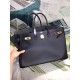 Hermes Black Epsom Birkin 40cm Handmade Bag