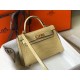 Hermes Kelly Mini II Bag In Vanille Crocodile Embossed Leather