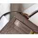 Hermes Kelly Mini II Bag In Grey Crocodile Embossed Leather