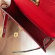 Hermes Kelly Mini II Bag In Red Crocodile Embossed Leather