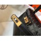 Hermes Kelly Mini II Bag In Black Crocodile Embossed Leather