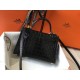 Hermes Kelly Mini II Bag In Black Crocodile Embossed Leather