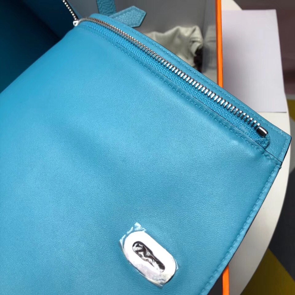 Hermes GR24 Backpack In Blue Everycolor Calfskin