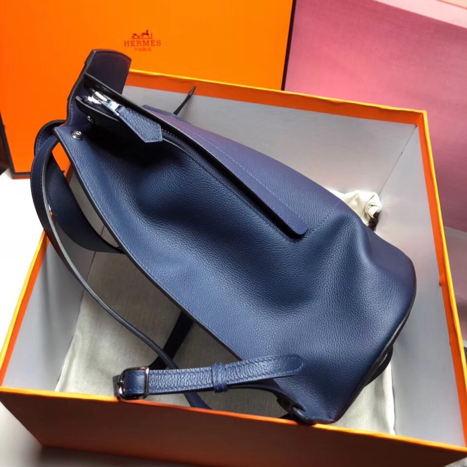 Hermes GR24 Backpack In Navy Everycolor Calfskin