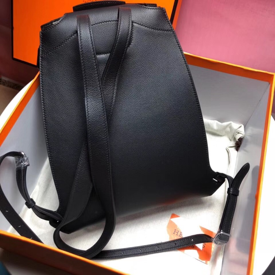 Hermes GR24 Backpack In Black Everycolor Calfskin