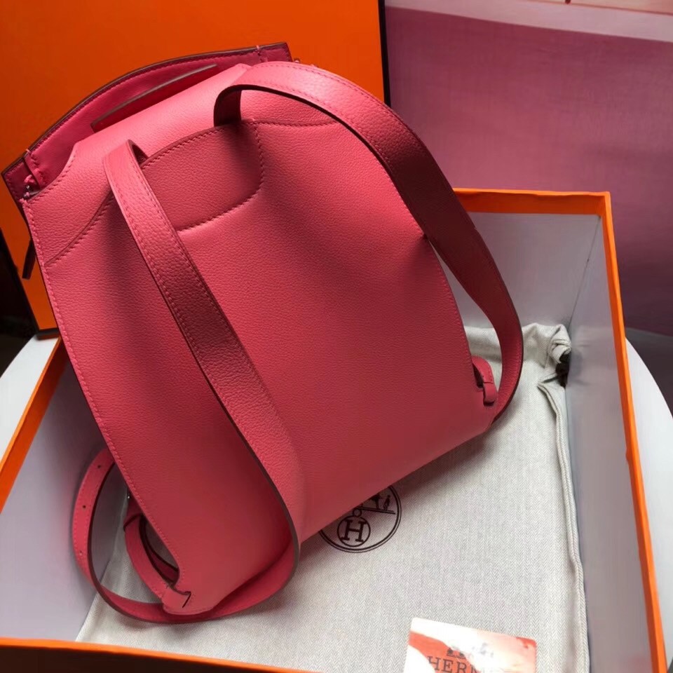 Hermes GR24 Backpack In Pink Everycolor Calfskin