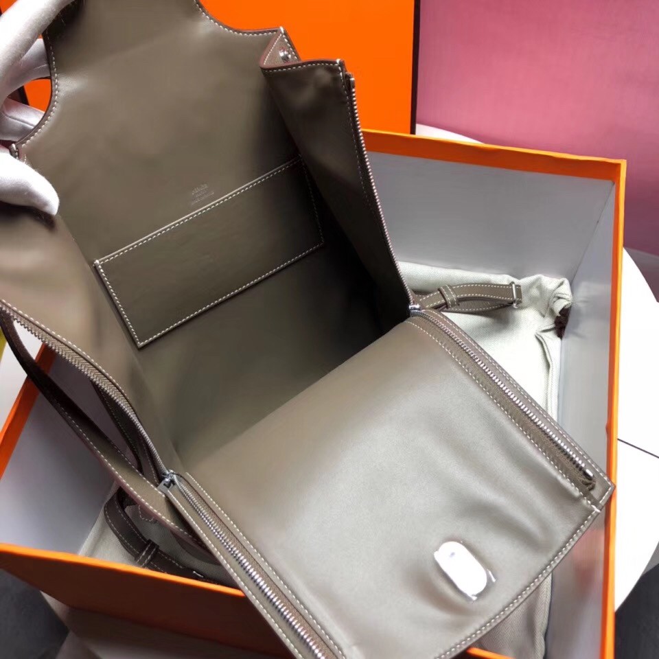 Hermes GR24 Backpack In Taupe Everycolor Calfskin